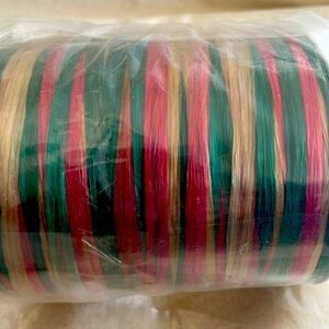 Twisted Raffia Roll - Red/Gold/Green - 1/4” x 100 Yds